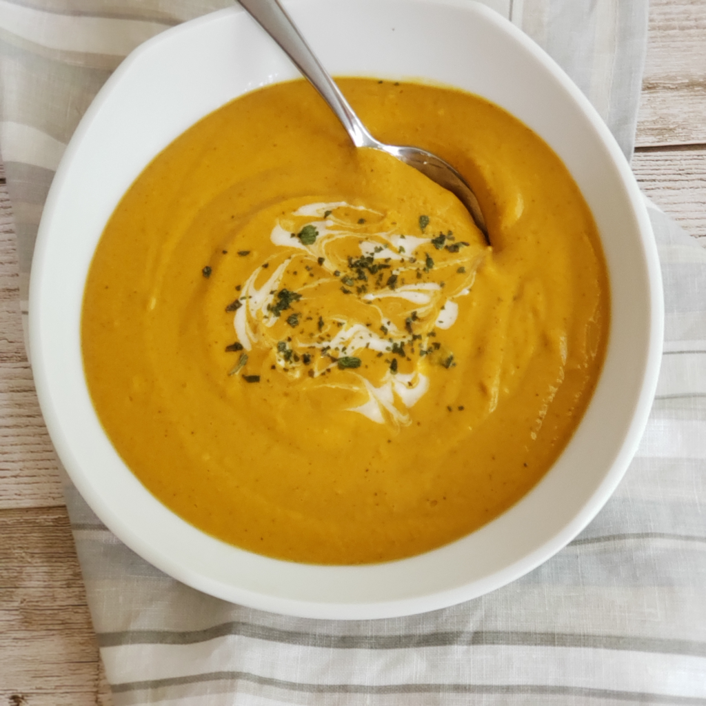 Velvety Roasted Carrot Soup - Curly Red Cafe