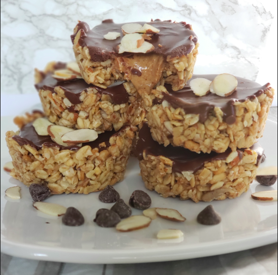 Almond Butter Granola Cups Curly Red Cafebreakfast Or Healthy Snack